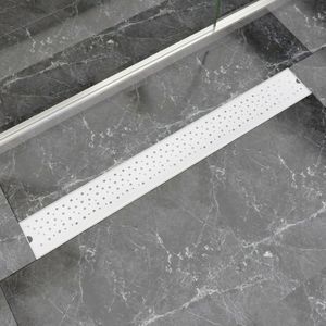 The Living Store Doucheafvoer rechthoekig bubbel 930x140 mm roestvrij staal - Rechthoekige Doucheput - Doucheputje - Douchevloer - Roestvrij Staal Doucheput - Moderne Doucheput
