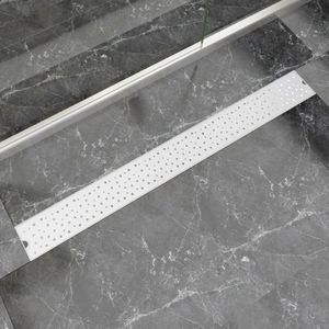 The Living Store Doucheafvoer rechthoekig bubbel 1030x140 mm roestvrij staal - Doucheputje - Doucheafvoer - Roestvrij Staal - Bubbeldesign - Rechte Vorm