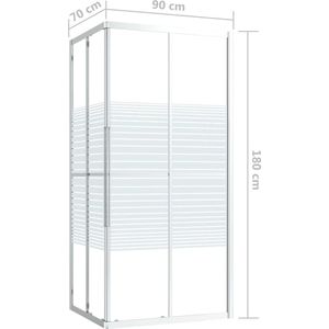 The Living Store Douchecabine - Transparant en Wit - ESG Glas - 90 x 70 x 180 cm - 4mm