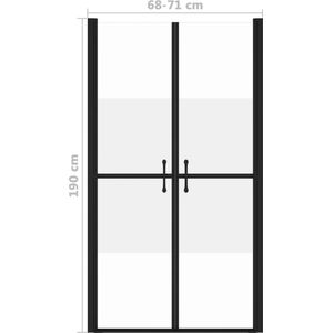 The Living Store Douchedeur (68-71)x190 cm ESG halfmat - Douchedeur - Douchewand - Veiligheidsglas - Badkamerspiegel - Modern Design