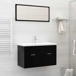 The Living Store Inbouwwastafel met kraan 81x39x18 cm keramiek wit - Badkamermeubel - Inbouwwastafel - Keramische Wastafel - Badkamerspiegel - Witte Wastafel
