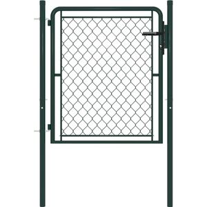 The Living Store Tuinpoort - Groen Staal 100x150cm - Robuust en duurzaam poort met slot en kruk - Hoge veiligheid - toegang