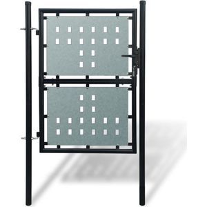 The Living Store Poort enkel 100x250 cm zwart - Tuinpoort - Hekken - Privacy Scherm - Zwarte Poort - Metalen Poort