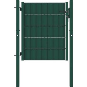 The Living Store Tuinpoort - PVC en staal - 100 x 101 cm - Groen