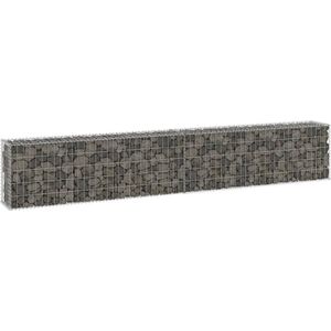 The Living Store Gabion Mand - Schanskorf - 300 x 30 x 50 cm - 10 x 5 cm Gaas - 3.5 mm Draad - Zilver - Gegalvaniseerd Staal - Hoog Draagvermogen