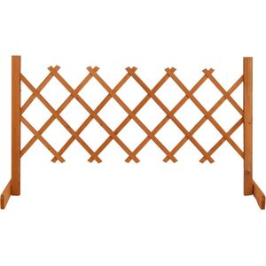The Living Store Tuinlatwerk 120x60 cm massief vurenhout oranje - Tuinlatwerk - Houten Latwerk - Schuttingdeel - Hekje - Vlinderstruik Houder