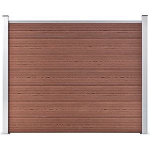 The Living Store Schuttingplanken Houtnerfprint - HKC Composiet - 180x146 cm - Bruin