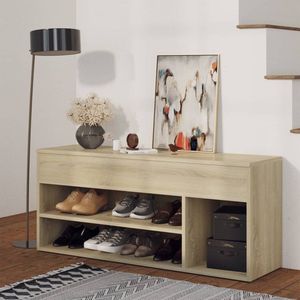 The Living Store Opbergbank Sonoma Eiken - Schoenenkast - 105 x 30 x 45 cm