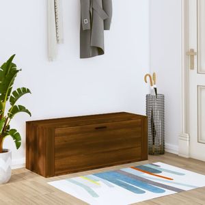 The Living Store Schoenenkast Bruineiken 100x35x38 cm - Compact en stabiel