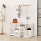 The Living Store Garderobebank - Schoenenopberger - 103 x 30 x 54.5 cm - Hoogglans wit