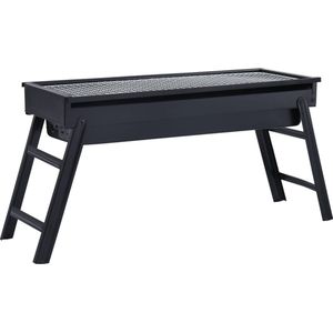 The Living Store Inklapbare Houtskoolbarbecue - Tafel- en Vrijstaande BBQ - 60x22.5x33 cm - Staal met Elektroforetische Coating