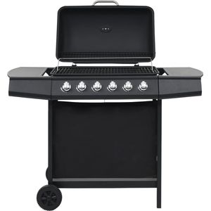 The Living Store Gasbarbecue - 6 kookzones - 112x54x98 cm - Zwart