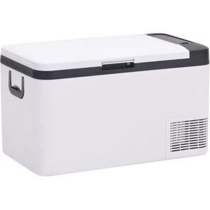 The Living Store Draagbare Koelbox - 25L - Met Compressor - Zwart/Wit - 58.5x33.5x35cm (BxDxH)