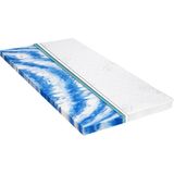 The Living Store Dekmatras Gelschuim - 180 x 200 x 7 cm - Drukverlichtend - Comfortabel - Makkelijk te reinigen - Wit en blauw