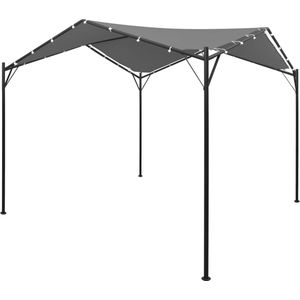 The Living Store Tuinpaviljoen Antraciet 4x4x2.6m - UV-bestendig Oxford dak - Gepoedercoat stalen frame