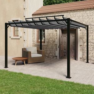 The Living Store Pergola - PA-gecoate stof - 3x3x2.05/2.25m - Antraciet