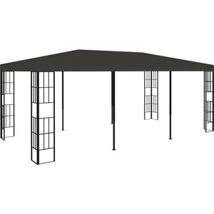 The Living Store Prieel Tuinpaviljoen - 6 x 3 x 2.6 m - Antraciet/Zwart