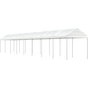 The Living Store Prieel Partytent - 17.84 x 2.28 x 2.69 m - Duurzaam polyetheen (PE) - Stalen frame - Goede beschutting - Veel ruimte - Veelzijdig ontwerp