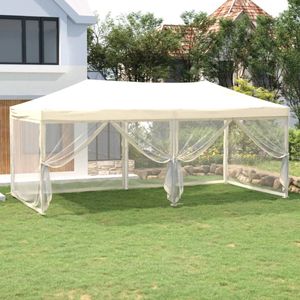 The Living Store Inklapbare Partytent - 572 x 292 x 244 cm - Cr�ème