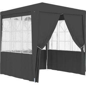 vidaXL Buitenterrein - Partytent - Partytent met wanden professioneel 90 g/m² 2,5x2,5 m antraciet - Tuinfestival - Garden Party - Viering