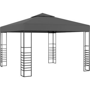 The Living Store Partytent - 3 x 3 x 2.7 m - Antraciet - Gepoedercoat staal met polyester dak