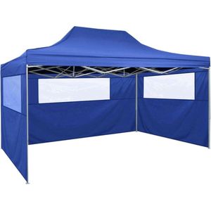 The Living Store Inklapbare tent 431x291x315 cm - Blauw - Waterdicht en UV-bestendig