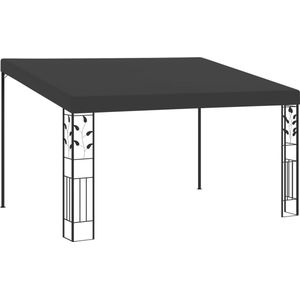 The Living Store Prieel - Zonneluifel - 4x3x2.5m - Antraciet - Gepoedercoat staal - Polyester coating