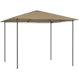 The Living Store Paviljoen Gazebo - 3 x 3 x 2.6 m - Taupe - Massief stalen constructie