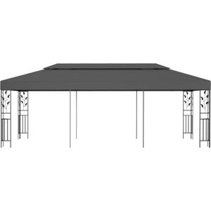 The Living Store Prieel 3x6 m antraciet - Tuinpaviljoen - Tuinkamer - Buitenterras - Lounge Set - Overkapping