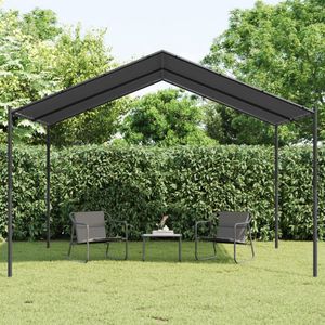 The Living Store Feesttent 4x3x2.6m - Waterbestendig Polyester - Stabiel Stalen Frame - Ruim en Veelzijdig - Antraciet