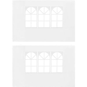 The Living Store Tentwand - Partytent - 300 x 195 cm - UV- en waterbestendig - Met klittenbandbevestiging - 2 stuks
