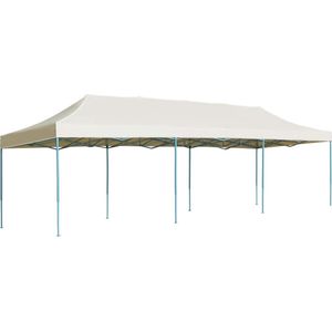 The Living Store Partytent - Gepoedercoat stalen frame - 870 x 291 x 315 cm - Crème - UV- en waterbestendig