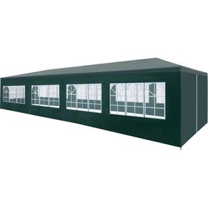 The Living Store Tuinpaviljoen - 12x3x2.55m - Groen - UV- en waterbestendig - Stalen frame