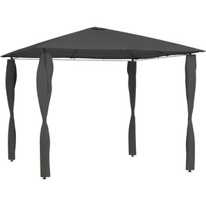 vidaXL Prieel - Tuinhuis - Prieel met paalhoezen 160 g/m² 3x3x2,6 m antracietkleurig - Lounge Set - Outdoor Living - Veranda