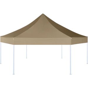 The Living Store Inklapbare Partytent - 3.6 x 3.1 x 3 m - Waterbestendig - Taupe - Staal - Polyester