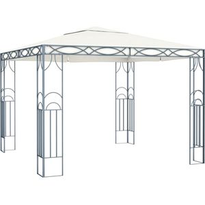 The Living Store Prieel Buitenactiviteiten - 300x300x270 cm - Crème - Roof with Anti-UV PA Coating