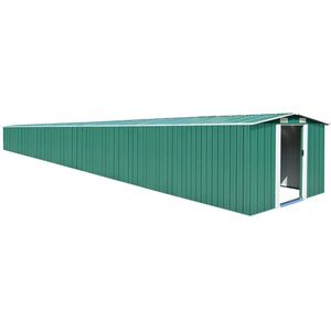 The Living Store Gegalvaniseerd Stalen Schuur - 257 x 990 x 181 cm - Groen