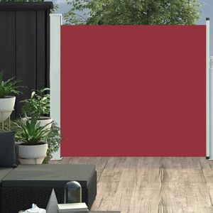 The Living Store Balkonscherm - Rood - 170 x 0-300 cm - UV- en waterbestendig