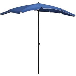 The Living Store Parasol - Tuinparasol 200x130x234 cm - Azuurblauw - UV-beschermend polyester - Stalen paal
