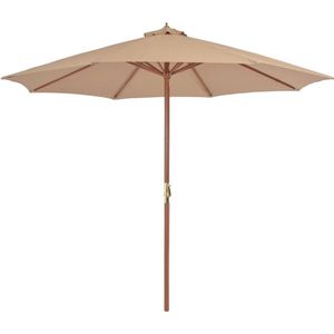 The Living Store Parasol - Houten - 300x250 cm - UV-beschermend - Zwengelsysteem