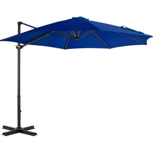 The Living Store Hangende Parasol - Azuurblauw - 300 x 238 cm - UV-beschermend polyester