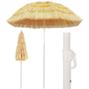 The Living Store Parasol Hawaï - 160 cm - Naturel - Weer- en uv-bestendig