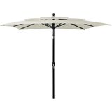 The Living Store Parasol 250x250x260 cm - Polyester/Aluminium - UV-beschermend - Inklapbaar - 8 baleinen