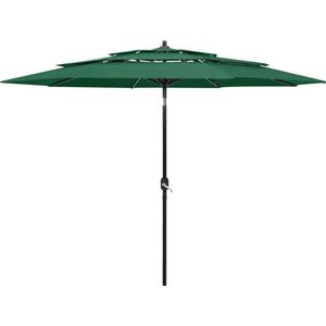 The Living Store Parasol 3-laags - 300 x 243 cm - Groen - Polyester