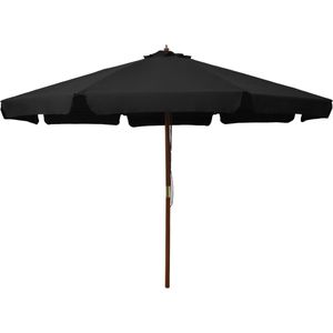 The Living Store Parasol - 330 x 254 cm - Zwart - Anti-vervagend polyester - 48mm paaldiameter