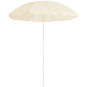 The Living Store Parasol Zand - 176.5 x 200 cm (ø x H) - Polyester - 8 stalen baleinen