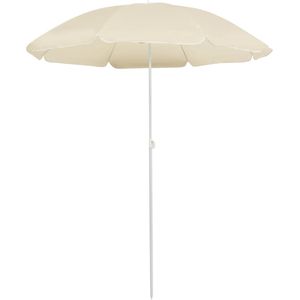 The Living Store Parasol Zandkleurig Polyester/Staal - 200cm Hoogte - 180cm Booglengte - Weer- en UV-bestendig