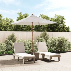 The Living Store Parasol Hardhout - 198 x 198 x 231 cm - Zand - Polyester