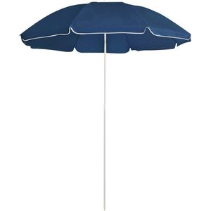 The Living Store Parasol - Bloemontwerp - 176.5 x 200 cm - Blauw - Polyester/Staal
