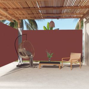 The Living Store Windscherm uittrekbaar 200x600 cm bruin - Zonnescherm - Windscherm - Privacy Screen - Buitenschilderij - Tuinaccessoire